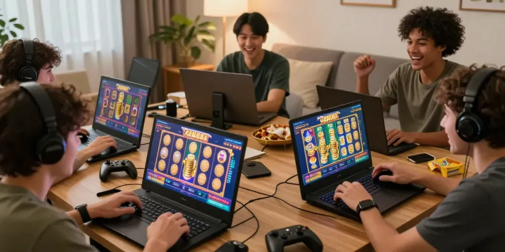 Permainan slot88 yang seru dengan pemain bersemangat dan tampilan antarmuka yang menarik.