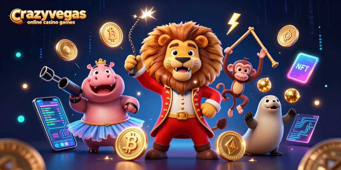 Experience fun with crazyvegas online casino games featuring vibrant characters and crypto elements.